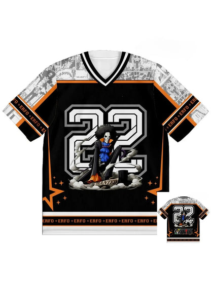 22 Jersey One Piece Brook Anime Y2k Korean Style Kpop Baseball Hockey T-shirt Fashion Streetwear Anime Daily Unisex Tops Tees