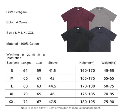 ZODF Retro 2025 Men Summer Batik Washed Cotton T-Shirts Unisex High Street Raglan Sleeve Patchwork T Shirt Brand Tees HY1062