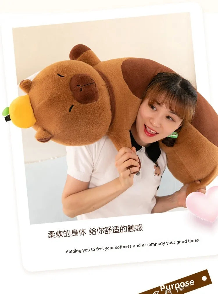 Creative Long Strip Capibala Pillow Cartoon Large Dolphin Doll Sleeping with Children Plush Toy Children Birthday Christmas Gift