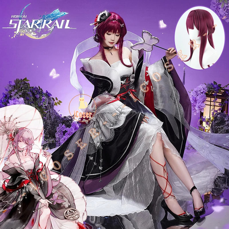 Honkai Star Rail Kafka Cosplay Costume Wig Uniform Headwear Stellaron Hunters Astral Express Halloween Party Women Grils Props
