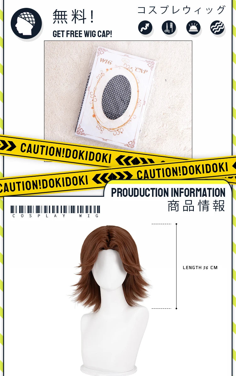 IN STOCK Anya Daisuke Cosplay Wig Game Mouthwashing DokiDoki Women Black Short Hair Anya Halloween Cosplay Free Wig Cap