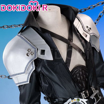 Sephiroth Cosplay Costume Game FF DokiDoki-R【XS-3XL】Men Black Suits Sephiroth Costume Adult Cosplay Plus Size