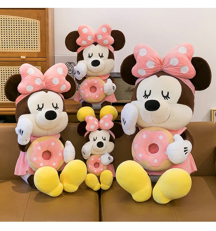 60/80/100cm Big Size Mickey Mouse Anime Plush Stuffed Doll Minnie Mouse Plushies Disney Pillow Peluche Ornaments Children's Gift