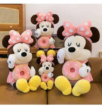 60/80/100cm Big Size Mickey Mouse Anime Plush Stuffed Doll Minnie Mouse Plushies Disney Pillow Peluche Ornaments Children's Gift