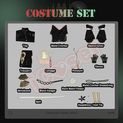 Zenless Zone Zero Isolde Cosplay Costume Wig Uniform Headwear Pendant Halloween Party Women Girls Props Game Role Play Outfit