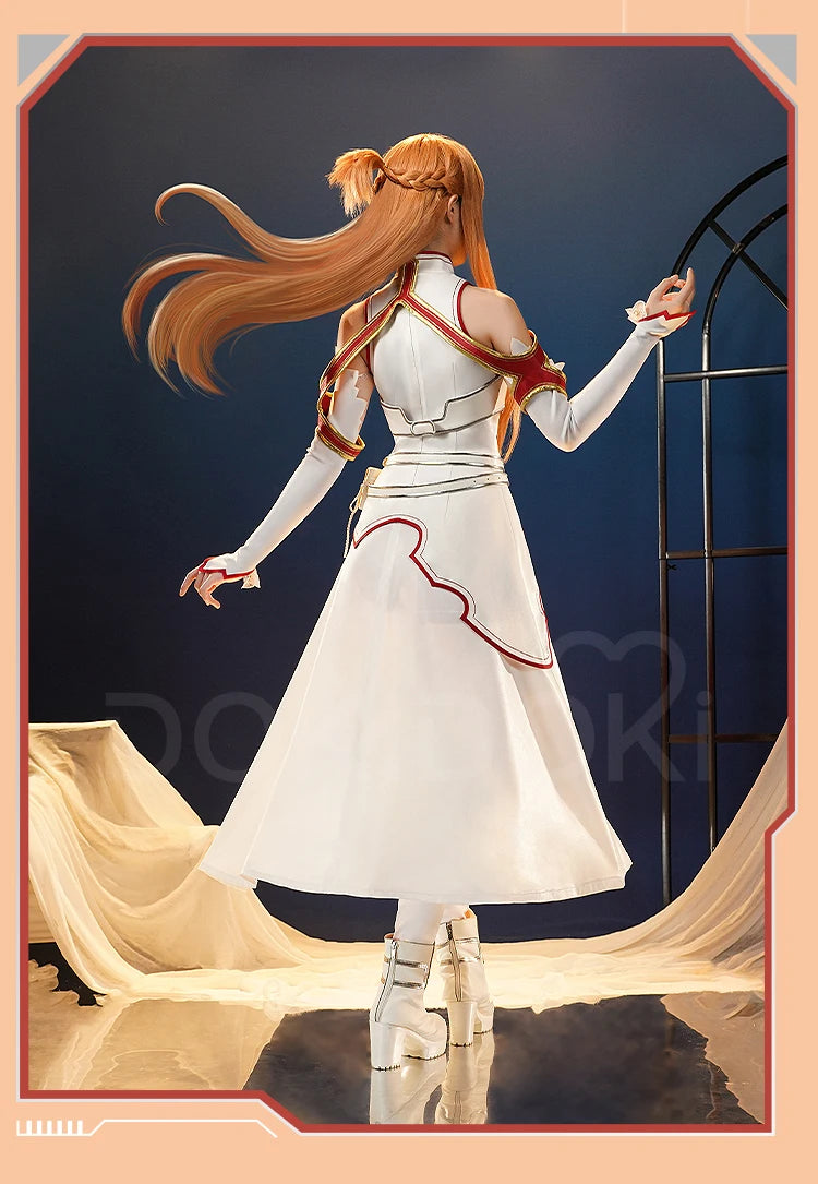 IN STOCK Yuuki Asuna Cosplay Costume Anime Sword Art Online Cosplay DokiDoki-SR Female Costume Yuuki Asuna Halloween Cosplay Wig
