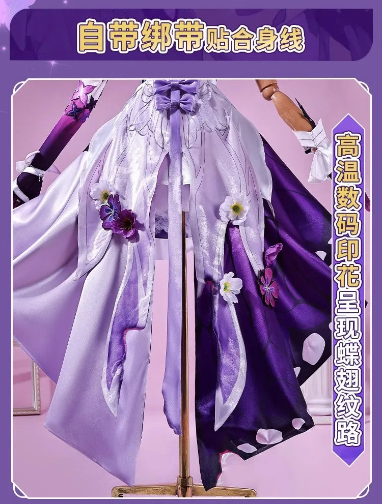 Honkai Star Rail Castorice Cosplay Costume Wig Dress Earrings Headwear Halloween Party for Women Girls Carnival Game Cos Props