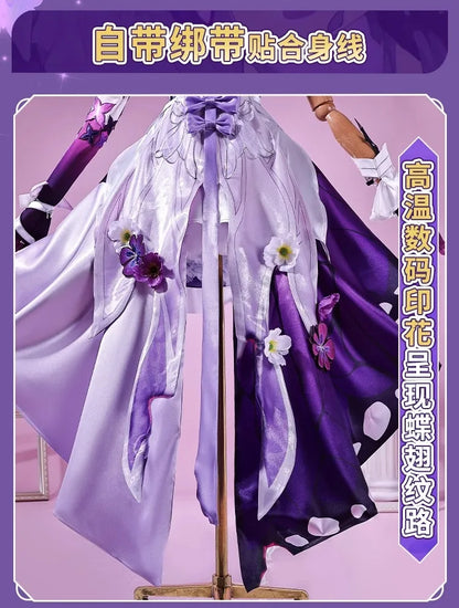 Honkai Star Rail Castorice Cosplay Costume Wig Dress Earrings Headwear Halloween Party for Women Girls Carnival Game Cos Props