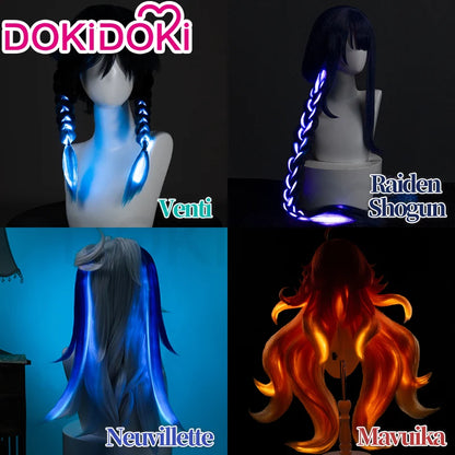 Mavuika/Raiden Shogun/Neuvillette/Venti Luminous Wig Game Genshin Impact DokiDoki Baal Cosplay Neuvillette Front Lace Wig