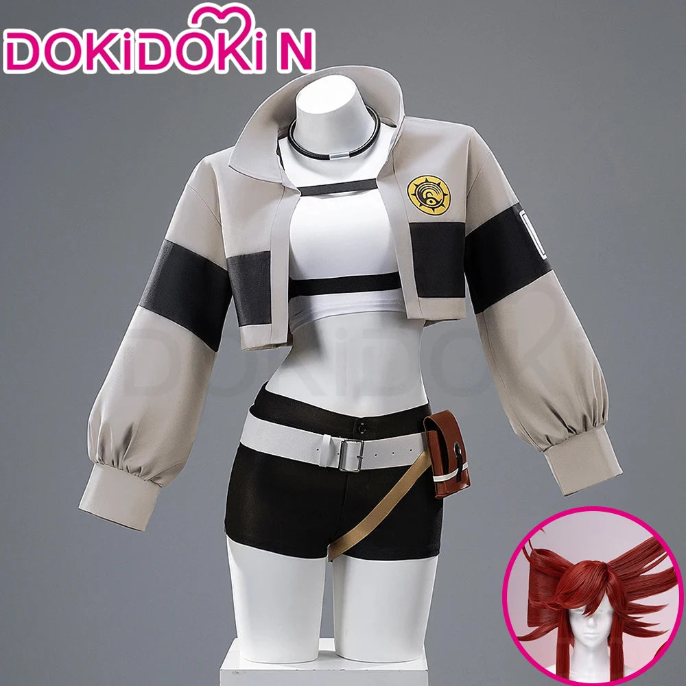 IN STOCK Reaper Riyo Cosplay Costume Anime Gachiakuta DokiDoki-N Halloween Grey Costume Women Li Glaze  Riyou Cosplay Wig Choker