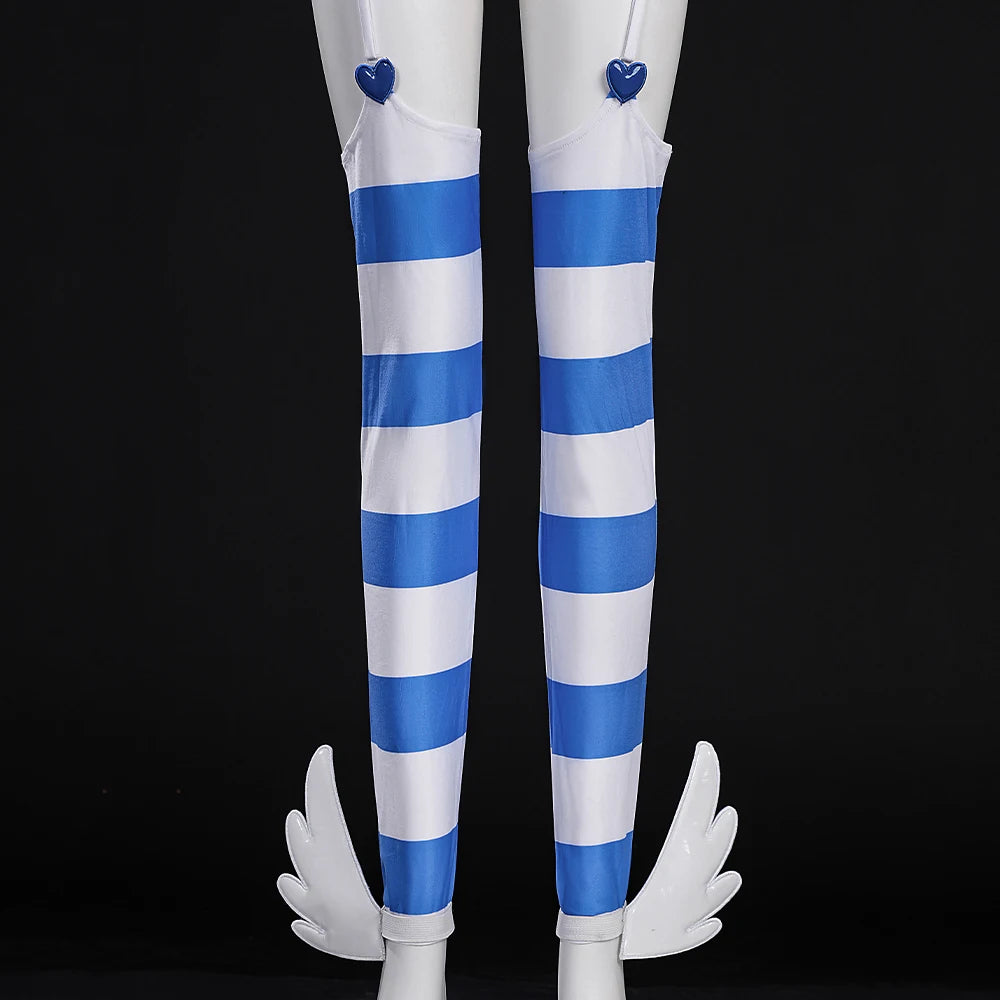 Anime New Panty Stocking with Garterbelt Stockiel Anarchy Stocking Cosplay Costume Angel Skirt Wings Halloween for Women Girls