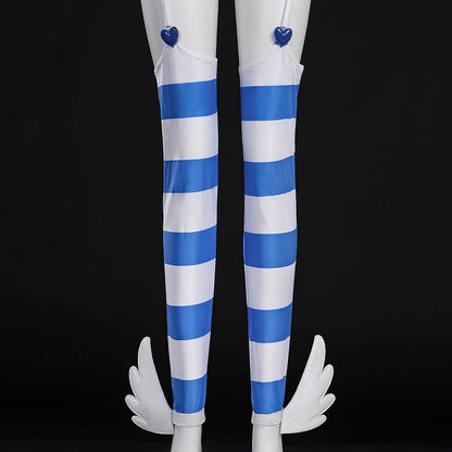 Anime New Panty Stocking with Garterbelt Stockiel Anarchy Stocking Cosplay Costume Angel Skirt Wings Halloween for Women Girls