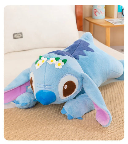 Disney Lilo and Stitch Plush Toys Prone Cute 55/80cm Anime Stich Doll Stuffed Plushie Angel Pillow Soft Gift for Children Kawaii