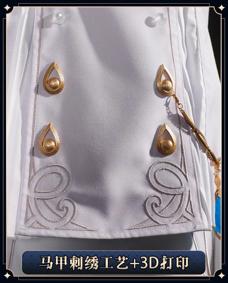 iCoser Focalors Furina Cosplay Costume Wig Dress Genshin Impact Fontaine Uniform Hat Pneuma Ousia God of Justice for Women Props