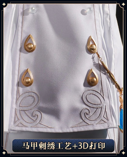 iCoser Focalors Furina Cosplay Costume Wig Dress Genshin Impact Fontaine Uniform Hat Pneuma Ousia God of Justice for Women Props