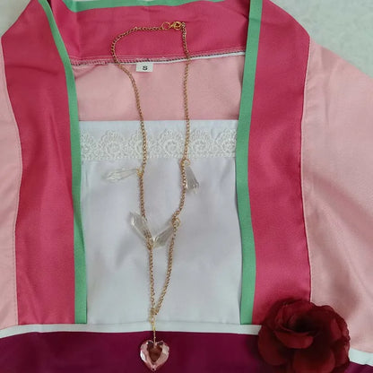 Maomao Anime Apothecary Diaries Pink Kimono Set Polyester Elastane