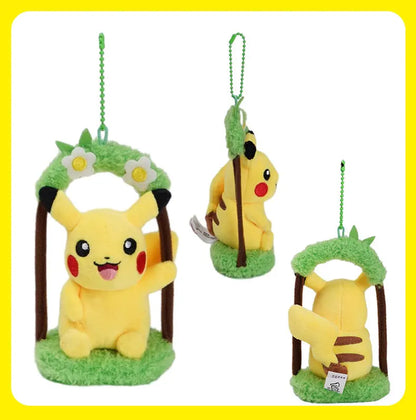 Pokemon Pikachu Mew Squirtle Charmander Kawaii Plush Toy Pendant School Bag Backpack Pendant Key Ring Small Doll Birthday Gift