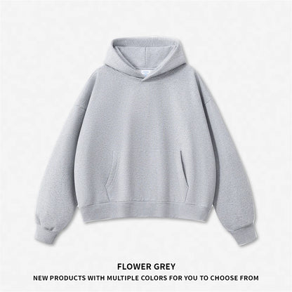 ZODF Fashion Winter Men 500gsm Fleece Hoodies Unisex Loose Fit Heavy Weight Thick Warm Hooded Pullovers Coats Streetwears HY0045