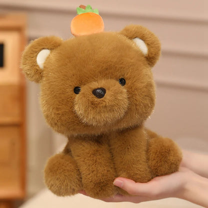 20cm Summer Fruit Decor Kawaii Animal Stuffed Toys Cute Squatting Cow Elephant Dog Bear Plushies Soft Huggable Gift For Girl