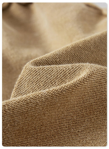 ZODF 2024 Summer Men 350gsm Washed Cotton Shorts Unisex Retro High Street Loose Side Slit Short Pants Streetwears HY0839