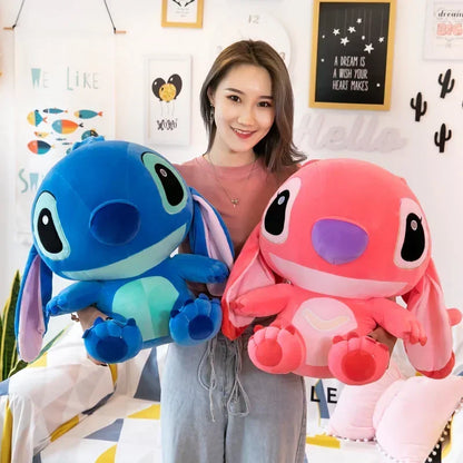 80cm Big Size Disney LILO & Stitch Anime Plush Stuffed Doll Room Plushies Pillow Ornaments Peluche Children's Holiday Gifts