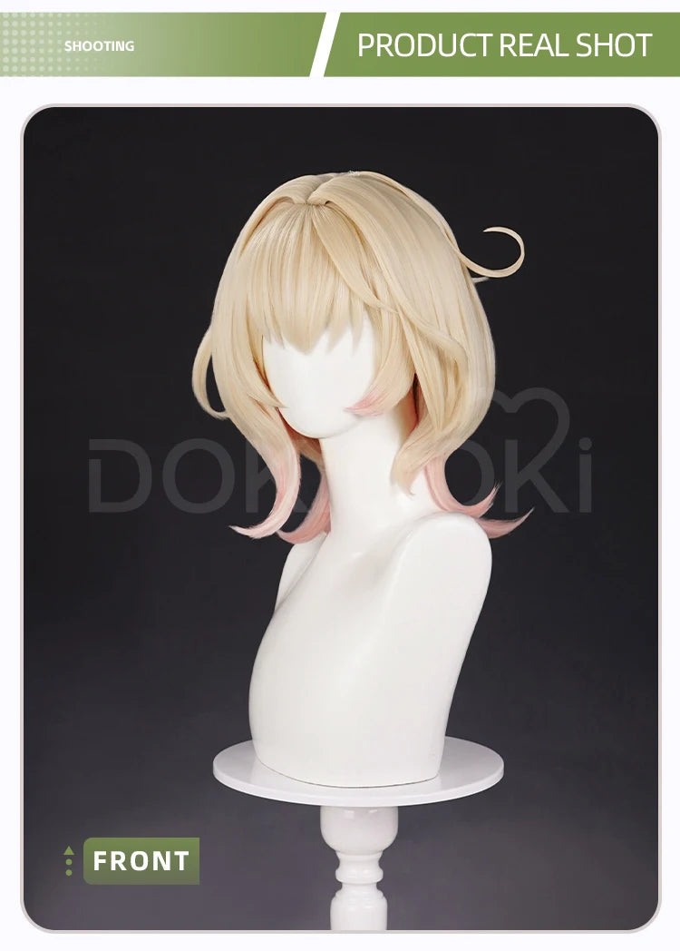 Emilie Wig Game Genshin Impact Cosplay Wig DokiDoki Perfumer Emilie Cosplay Glasses Necklace Women 45cm Short Hair Free Wig Cap