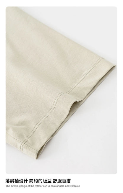 ZODF 2025 Summer Men 180gsm Solid T-Shirts Women Unisex Loose Basic Breathable Cotton T Shirt Brand Tees HY0971