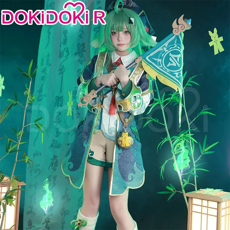 IN STOCK Huohuo Wig Game Honkai: Star Rail DokiDoki Cosplay Wig Women Green Cute Long Hair Honkai Huo Huo Wig Ears Free Wig Cap