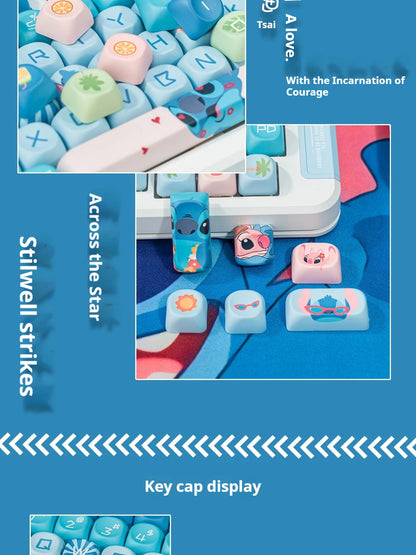 Disney  New Style Shinagawa Stizai Star Kabi Interstellar Kawaii Blue Baby Theme Keycaps Moa High Five Sided Thermal Sublimation