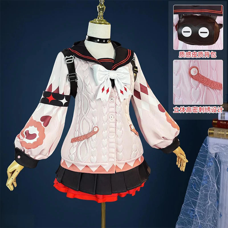 Zenless Zone Zero Ukinami Yuzuha Cosplay Costume Wig Uniform Backpack Headwear Spook Shack Halloween Party for Women Girl iCoser