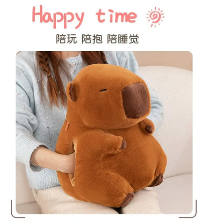 30/40cm Soft Capybara Hand Warmer Pillow Stuffed Funny Capybara Plush Hand Warmer Cartoon Portable Capybara Plush Stuffed Doll