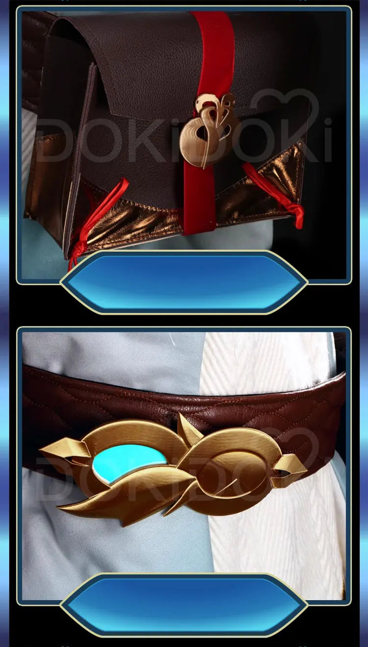 IN STOCK Auroraa Kaynn Cosplay Costume Game Cosplay DokiDoki-R Women Auroraa Witch Costume Mace Hat Ears Props