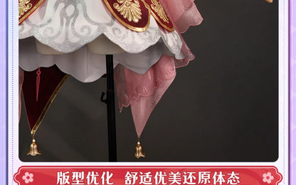 iCoser Honkai Star Rail Hyacine Cosplay Costume Wig Dress Uniform Hat Metal Props Amphoreus Halloween Party for Women Girls Set