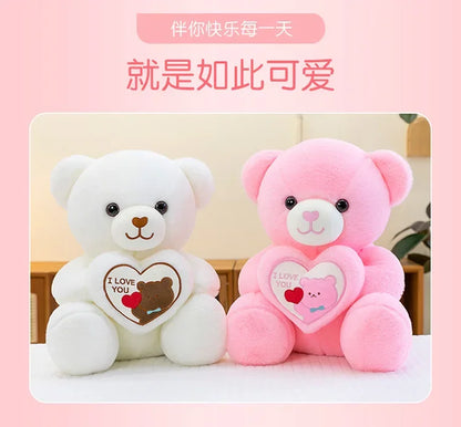 Kawaii 45cm LOVE Plush Toy Bear Stuffed Animals Doll Decoration Birthday Gifts Soft Pillow Dolls Grilfriend Girls Wife Kids Gift
