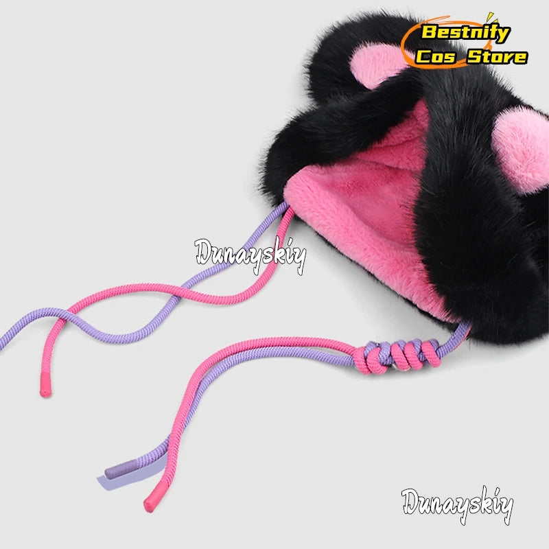 Bestnify Cos Fluffy Blusher Rabbit Plush Hat 54-58CM Polyester