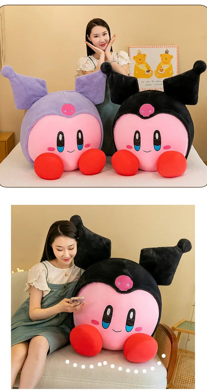 60cm Big Size Kirby Cosplay Sanrio Kuromianime Plush Stuffed Doll Room Plushies Pillow Cute Ornaments Children's Holiday Gifts