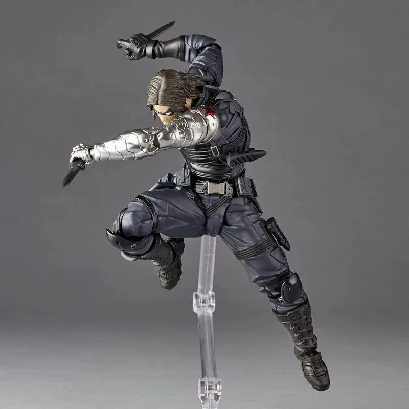 Kaiyodo Winter Soldier Revoltech AMAZING YAMAGUCHI Bucky Barnes Captain America Anime Action Figures toy birthday TOYS gifts