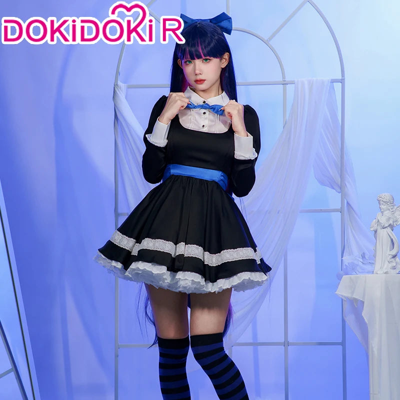 IN STOCK Stocking Cosplay Costume Anime DokiDoki-R Women Stocking Black Dress Cute Women Halloween Cosplay Female Cosplay
