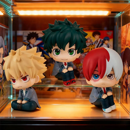 Chibi Super Cute Academy Izuku Midoriya / Katsuki Bakugo / Shoto Todoroki PVC Figurine, Collectible Toy Series Model