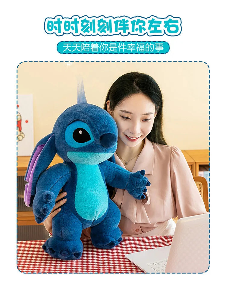 50/70/90cm Super Big Size Stitch Disney Anime Plush Stuffed Doll Angel Decoration Plushies Children Pillow Ornament Holiday Gift