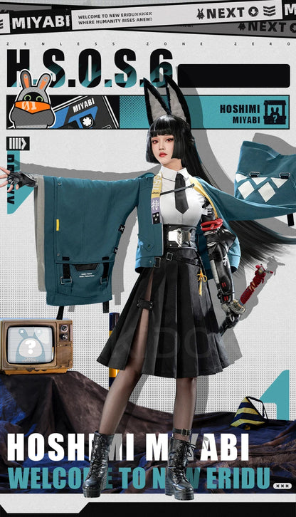 IN STOCK Hoshimi Miyabi Cosplay Costume Game Zenless Zone Zero Cosplay DokiDoki-SR Hoshimi Miyabi Cosplay Wig Women Halloween