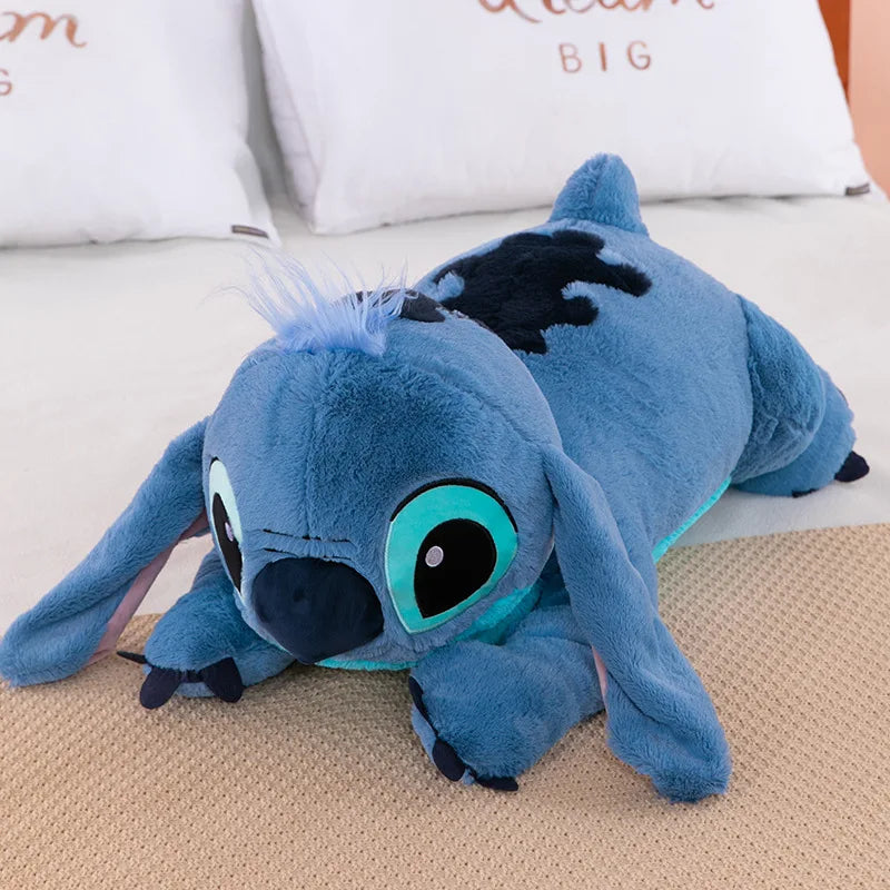 80cm Big Size Disney Lilo & Stitch Cartoon Anime Plush Stuffed Doll Room Kawai Plushies Pillow Ornaments Children's Holiday Gift