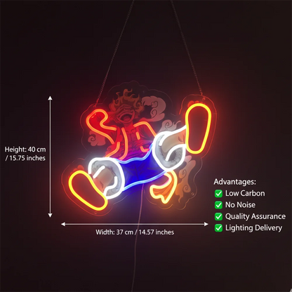 Custom Anime One Piece Luffy Acrylic Neon LED Light Artwork for Home Festival Decor Party Bar Hotel Salon Business Shop,Etc.