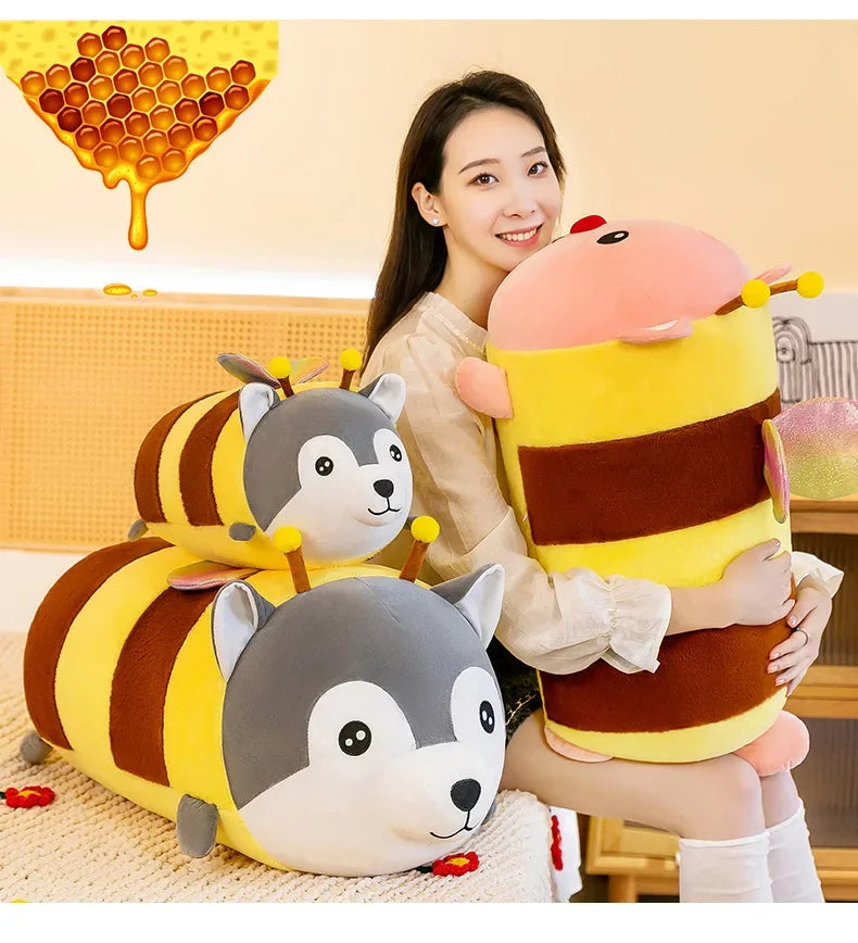 75CM Cute Soft Kawaii Honey Husky  Plush Toys Dog Stuffed Animals Long Pillow Doll for Kids Girlfriend Birthday Gift Home Decor