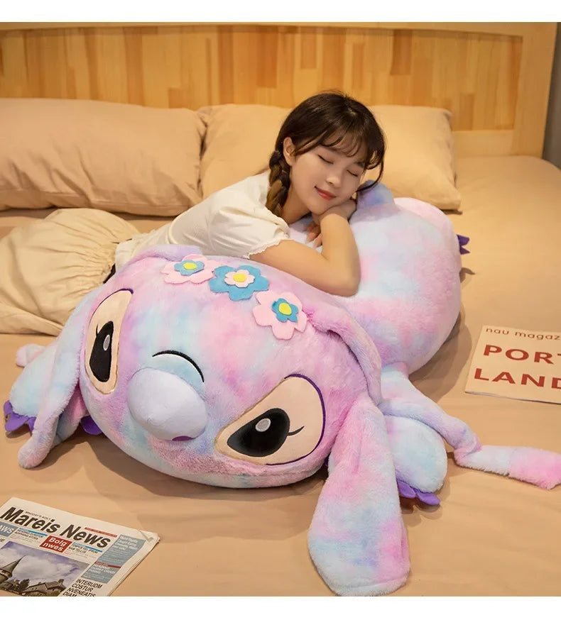New Disney Lilo and Stitch Plush Toys Cartoon Anime Plushie Purple Pink Angel Dolls Pillow Soft Stuffed Xmas Gift for Children