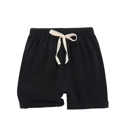 Teenage Boy Shorts 150 160cm Summer Clothing Cotton Linen Shorts Light Blue Black Red Children Shorts for Girls Toddler Clothes