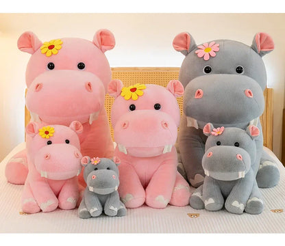 New 55cm Large Size Hippo Plush Toy Fluffty Kawaii Plushie Doll Simulation Hippo Doll Anime Cute Stuffed Animals Soft Plush Gift