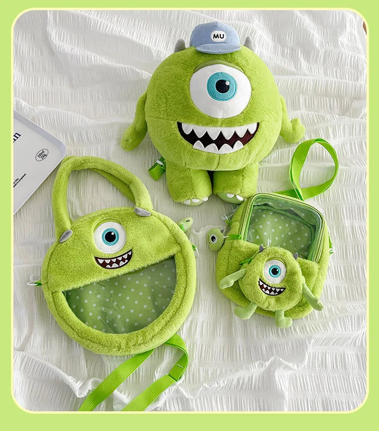 40/60CM Big Size Mike Wazowski Disney Anime Plush Stuffed Doll Kawaii Room Decoration Plushies Pillow Ornaments Holiday Gifts