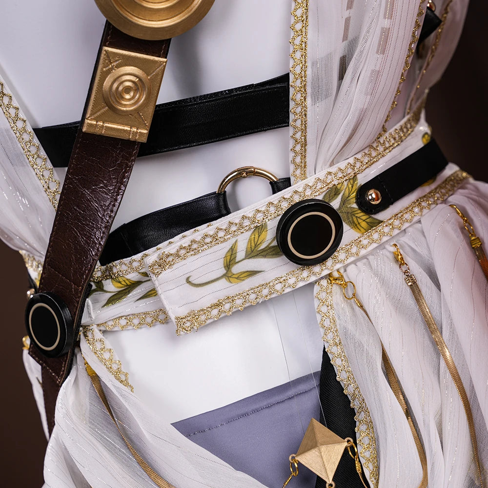 Wuthering Waves Augusta Cosplay Costume Wig Dress Uniform Headwear Earrings Christmas Halloween Party for Women Girls Role Play