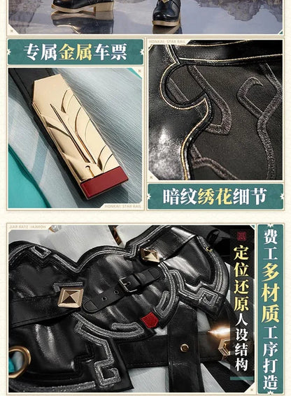 Honkai Star Rail Dan Heng Cosplay Costume Wig Permansor Terrae Uniform New Skin Outfit Headwear Halloween Party for Women Men